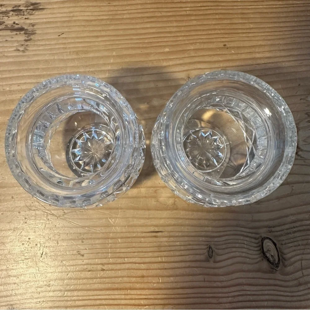 Slovakia crystal bud vase votive candle holder.